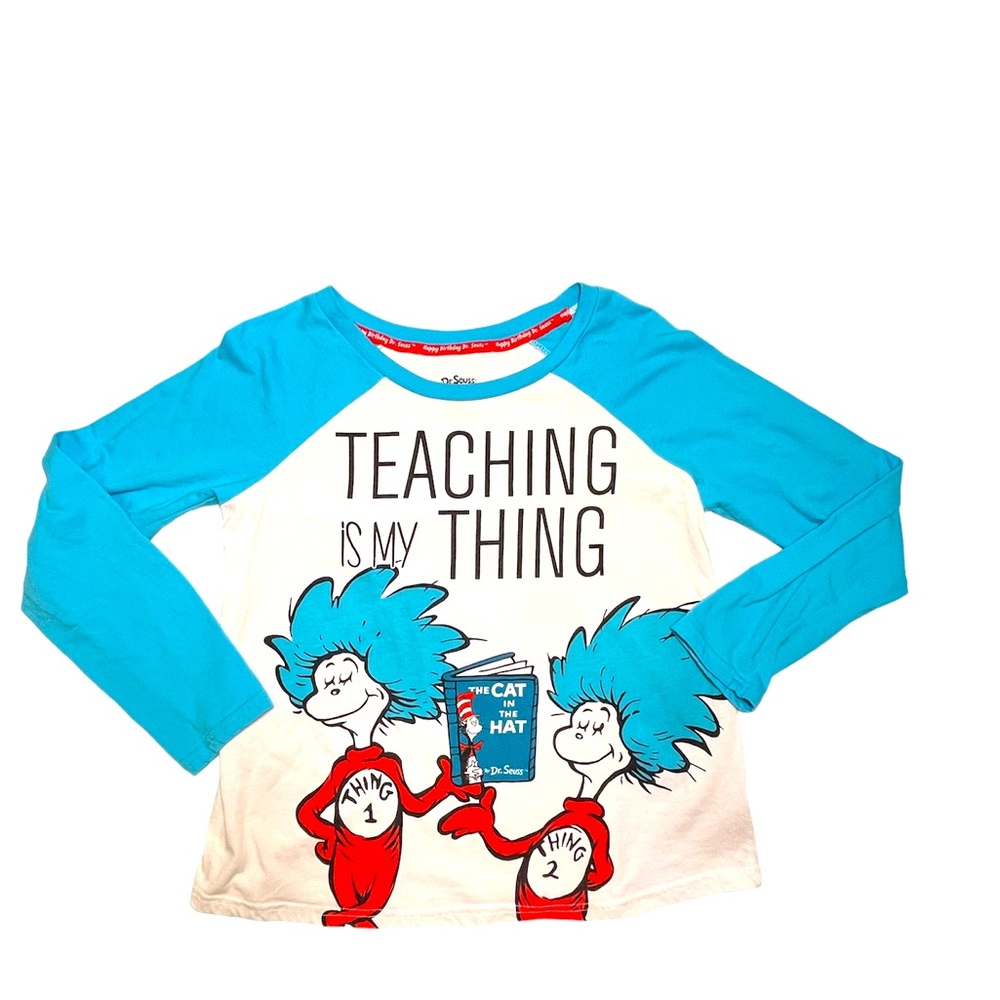 Dr. Seuss Teaching is My Thing Baseball Tee, size S/M